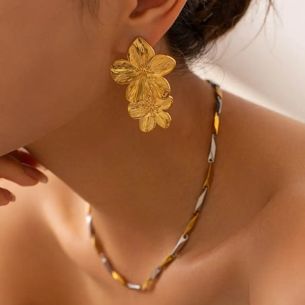Metal Waterproof Statement Earrings
