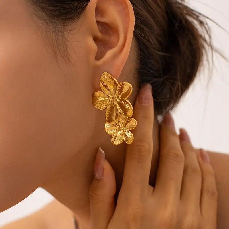 Metal Waterproof Statement Earrings