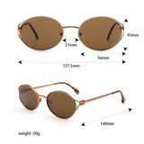 Retro Metal Frame Oval Sunglasses