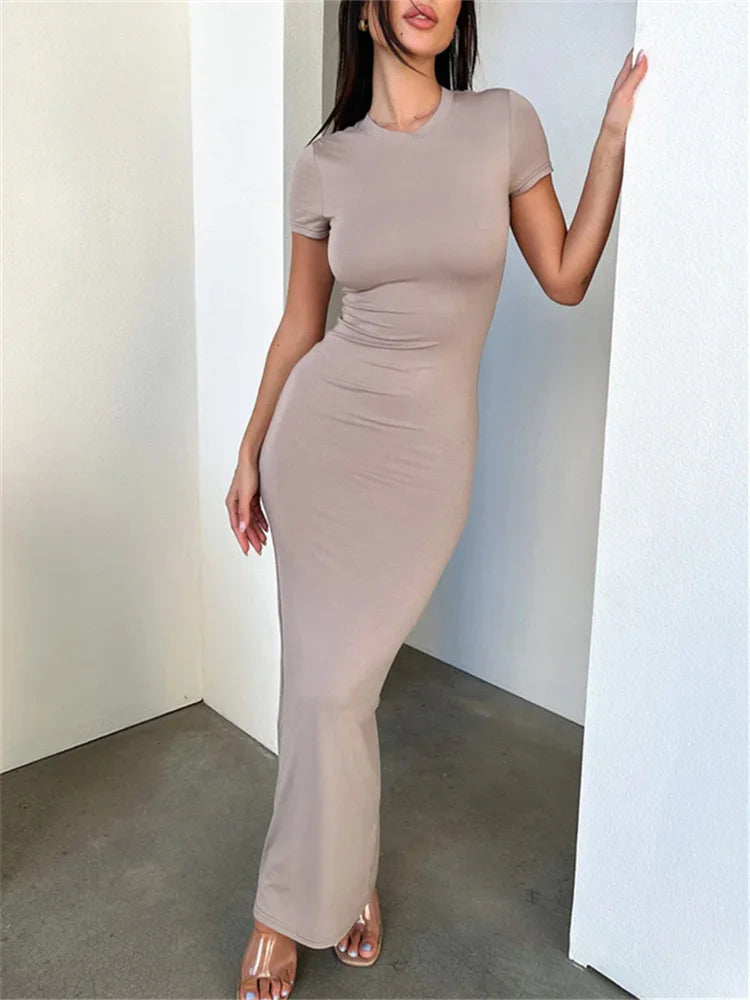 Elegant Solid Maxi Dress