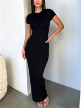 Elegant Solid Maxi Dress