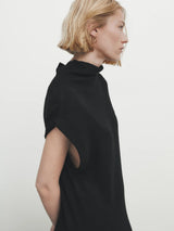 Elegant minimalist extended knit dress