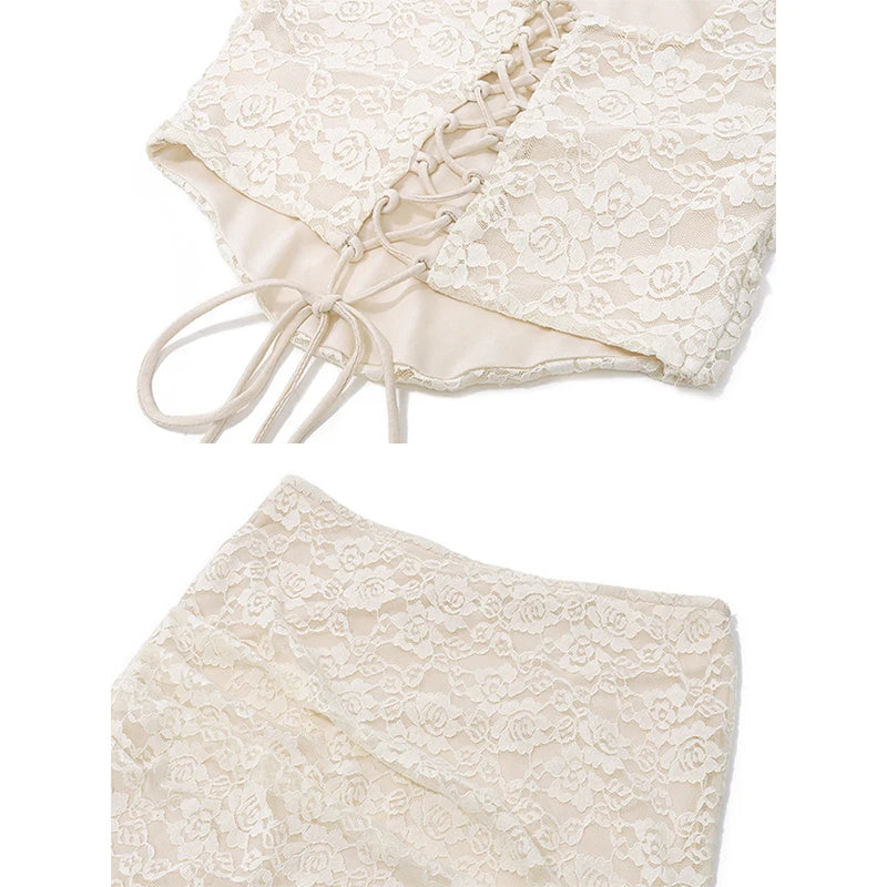 Elegant Lace Two Piece Dress Set