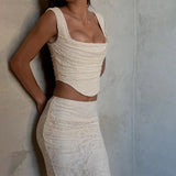 Elegant Lace Two Piece Dress Set